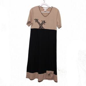 Vintage Studio G Giraffe Midi Dress Size Small Made in USA